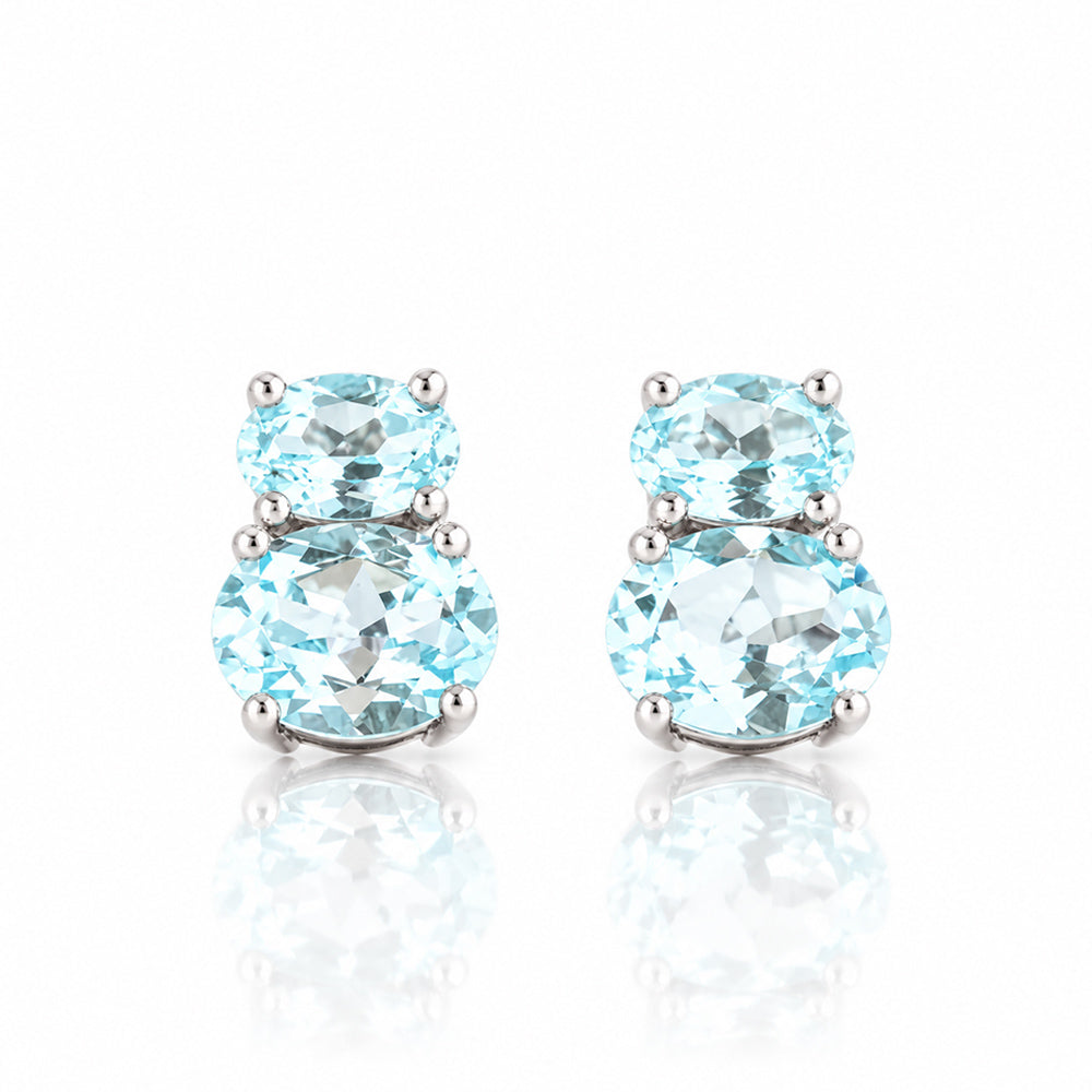 Georgie, Sky Blue Topaz Stud Earrings - Victoria's Jewellery
