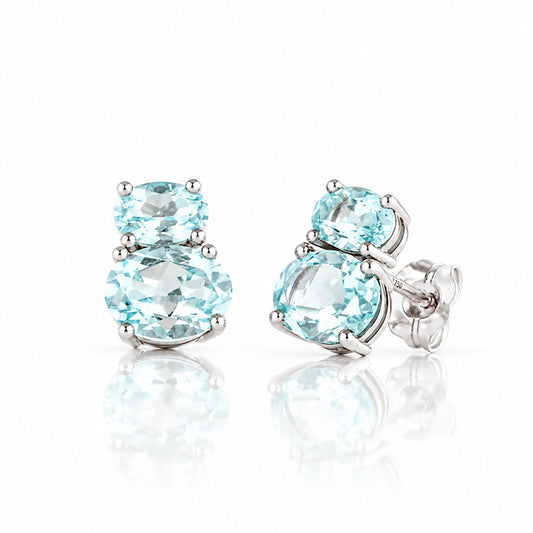 Georgie, Sky Blue Topaz Stud Earrings