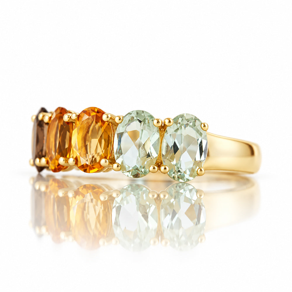 Arabella Autumn, an Oval cut Half Eternity Ring - Victoria's Jewellery