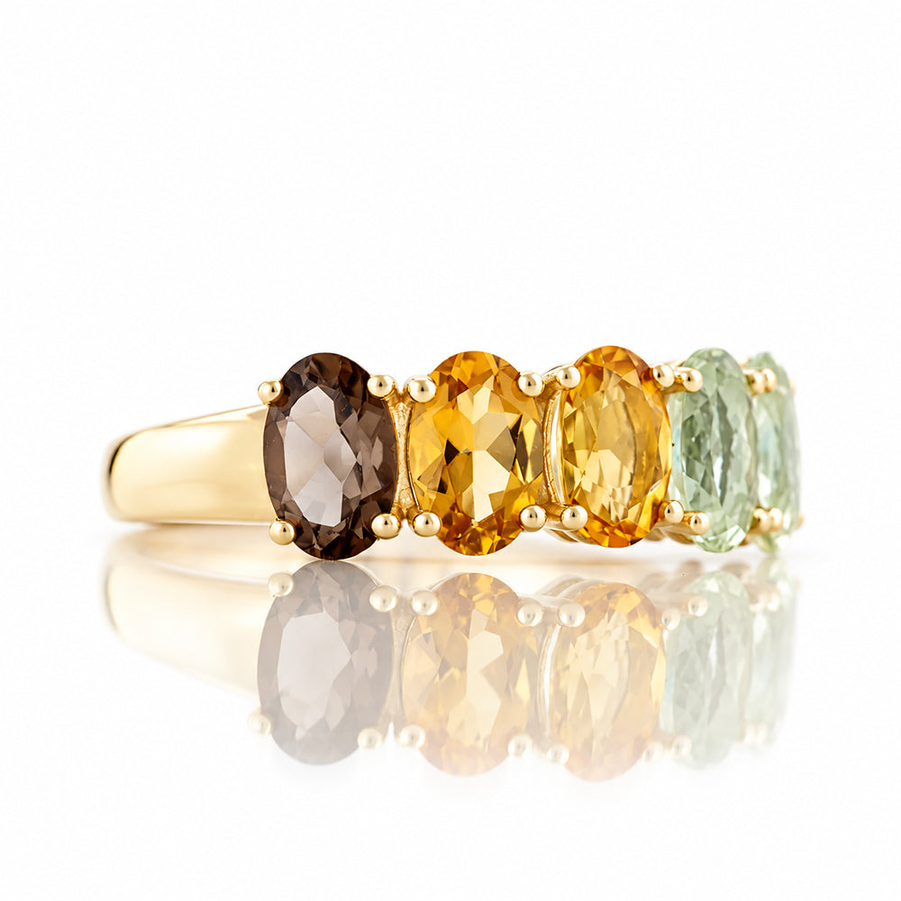 Arabella Autumn, an Oval cut Half Eternity Ring - Victoria's Jewellery