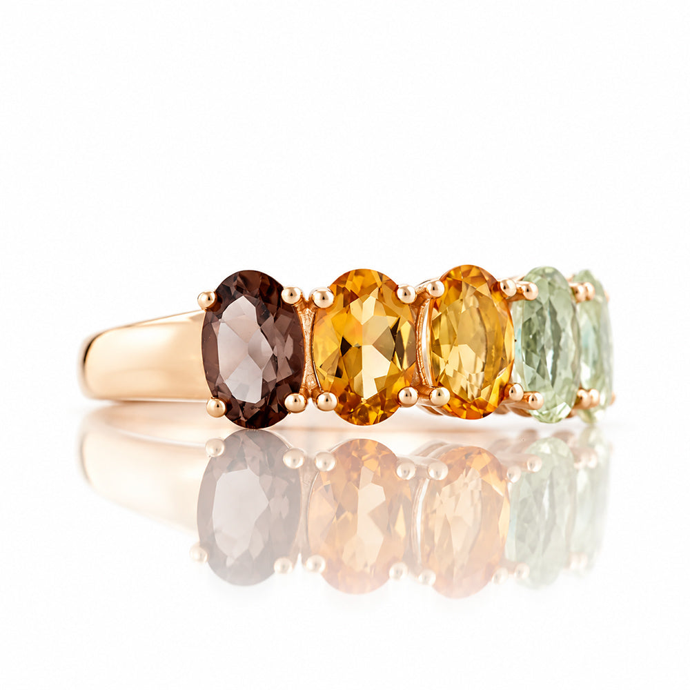 Arabella Autumn, an Oval cut Half Eternity Ring - Victoria's Jewellery
