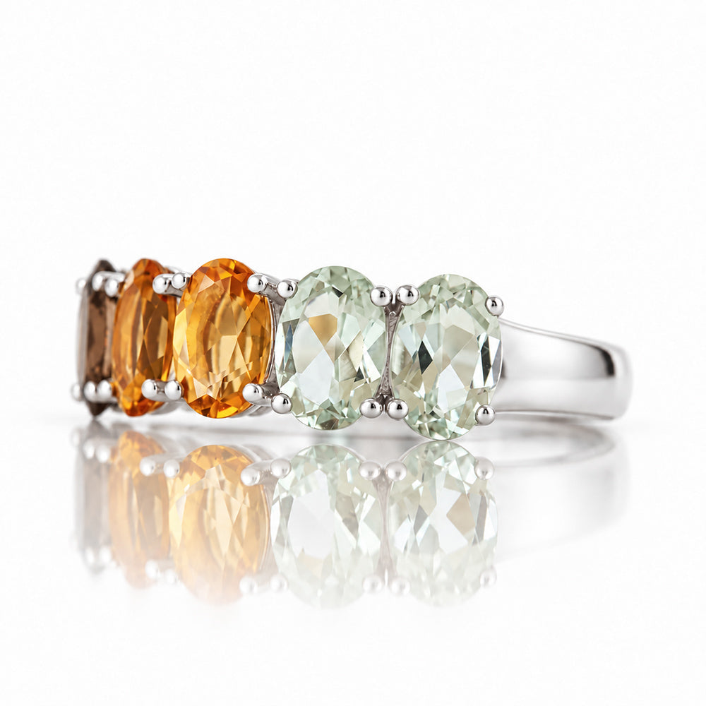 Arabella Autumn, an Oval cut Half Eternity Ring - Victoria's Jewellery