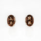 Luna, Oval cut Smoky Quartz Stud Earring - 7x5mm