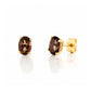 Luna, Oval cut Smoky Quartz Stud Earring - 7x5mm - Victoria's Jewellery