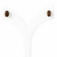 Luna, Oval cut Smoky Quartz Stud Earring - 7x5mm - Victoria's Jewellery