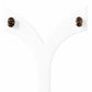 Luna, Oval cut Smoky Quartz Stud Earring - 7x5mm - Victoria's Jewellery