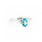 Oval cut Swiss Blue Topaz and Lab Diamond Trilogy Engagement Ring in White Gold - Victoria's Jewellery