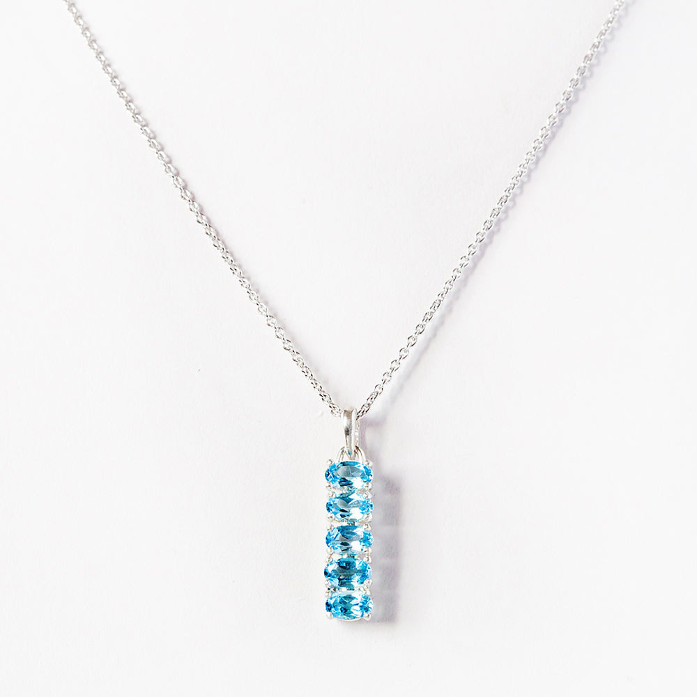 Willow, Swiss Blue Topaz Necklace - Victoria's Jewellery