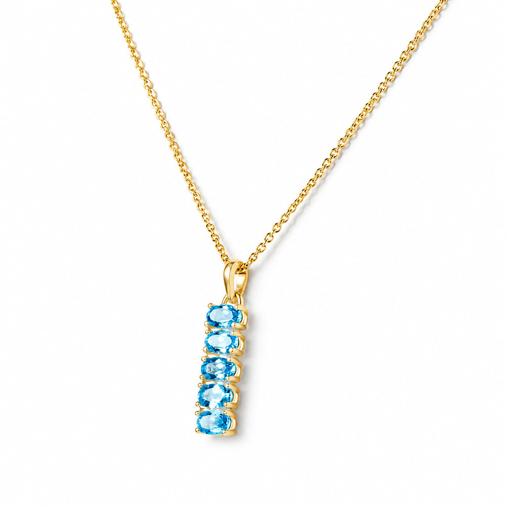 Willow, Swiss Blue Topaz Necklace - Victoria's Jewellery