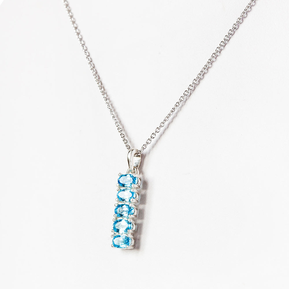 Willow, Swiss Blue Topaz Necklace - Victoria's Jewellery