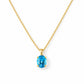 Luna, Oval cut Swiss Blue Topaz Pendant - 8x6mm