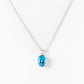 Oval cut Swiss Blue Topaz Solitaire Necklace - Victoria's Jewellery