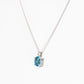 Luna, an Oval cut Swiss Blue Topaz Necklace - 8x6mm