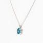 Oval cut Swiss Blue Topaz Solitaire Necklace - Victoria's Jewellery