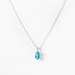 Oval cut Swiss Blue Topaz Solitaire Necklace - Victoria's Jewellery