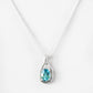 The Infinity Pendant with Swiss Blue Topaz - 7x5mm