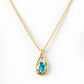 Infinity, Swiss Blue Topaz Pendant - 7x5mm
