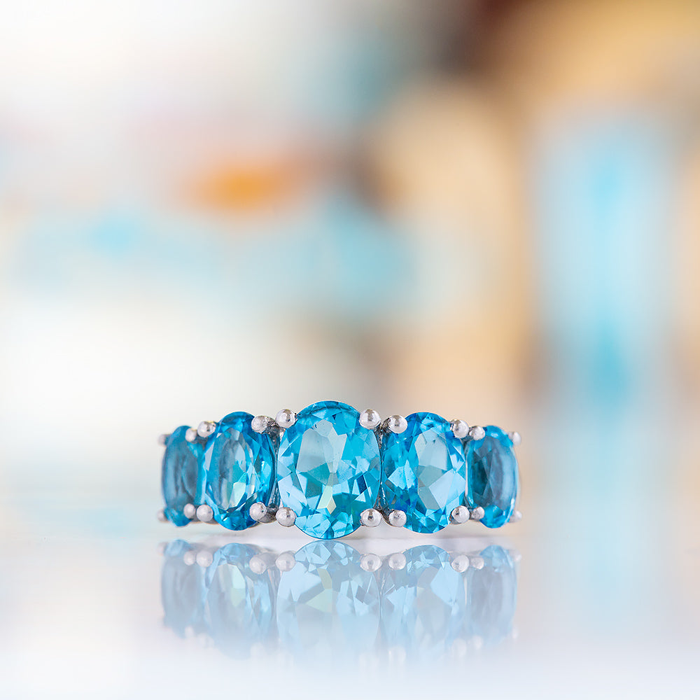 The Swiss Blue Topaz Queen Ring