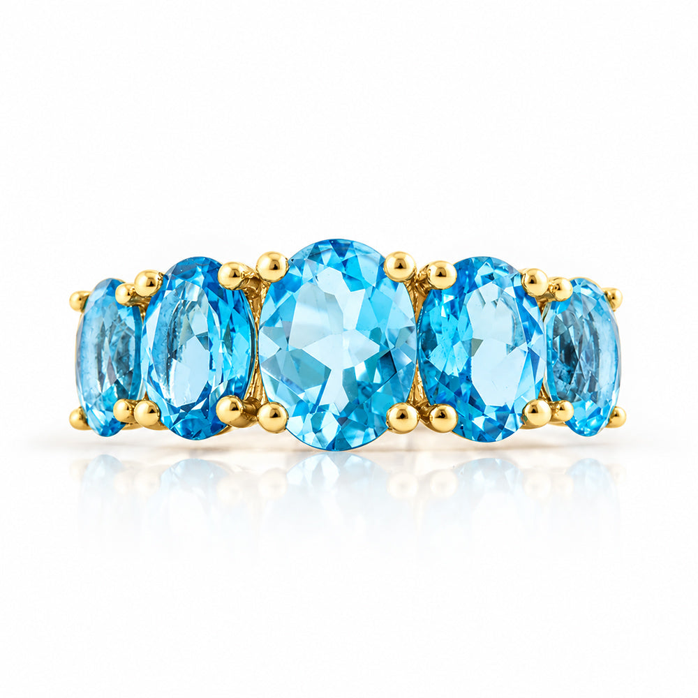 The Swiss Blue Topaz Queen Ring - Victoria's Jewellery