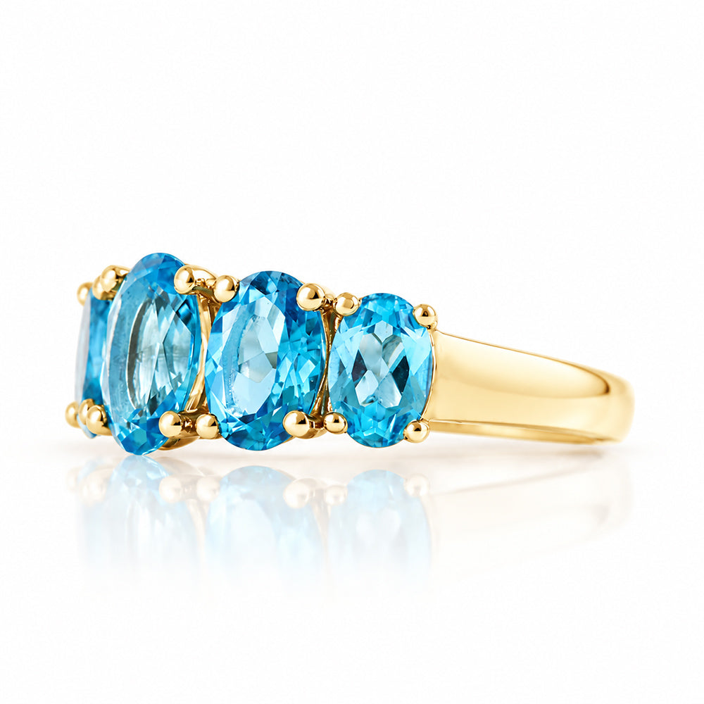 The Swiss Blue Topaz Queen Ring - Victoria's Jewellery