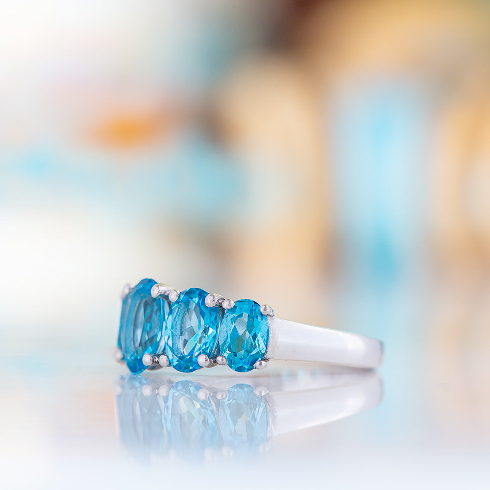 The Swiss Blue Topaz Queen Ring