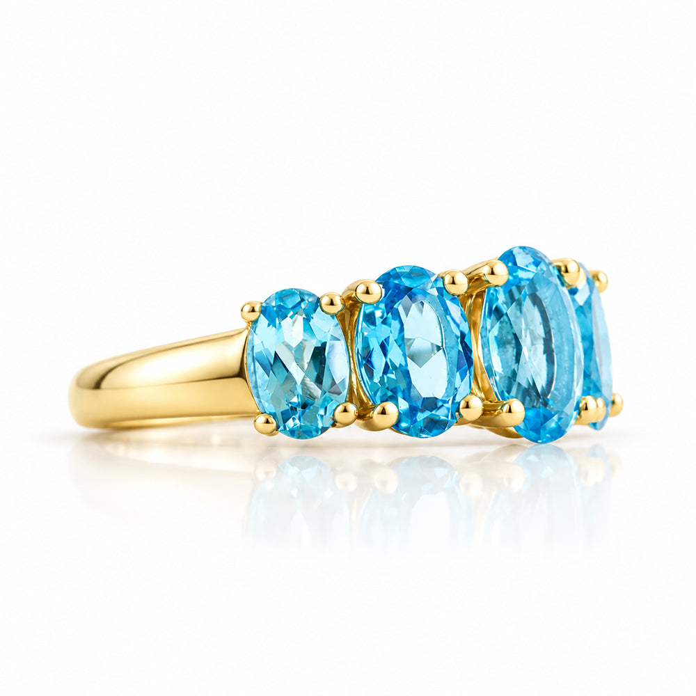 The Swiss Blue Topaz Queen Ring - Victoria's Jewellery