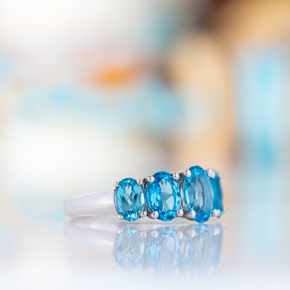 The Swiss Blue Topaz Queen Ring