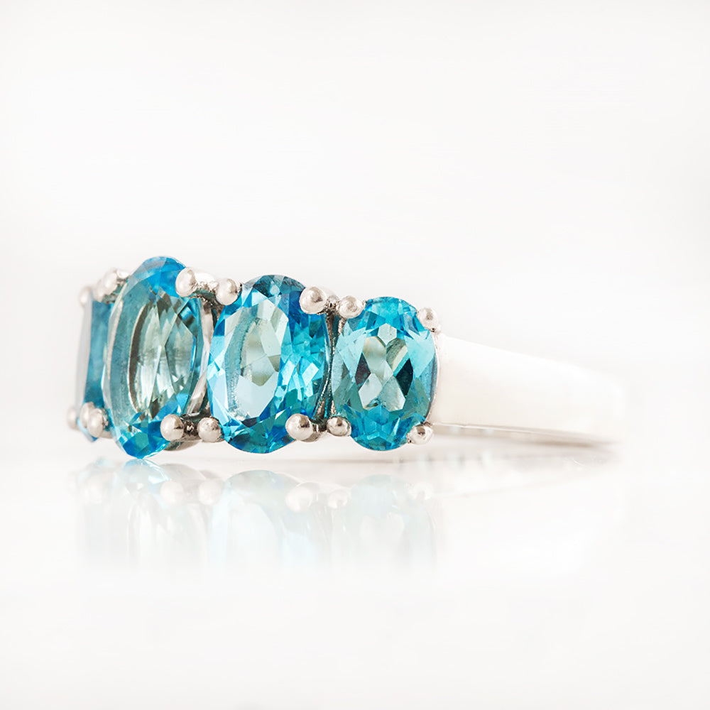 The Swiss Blue Topaz Queen Ring