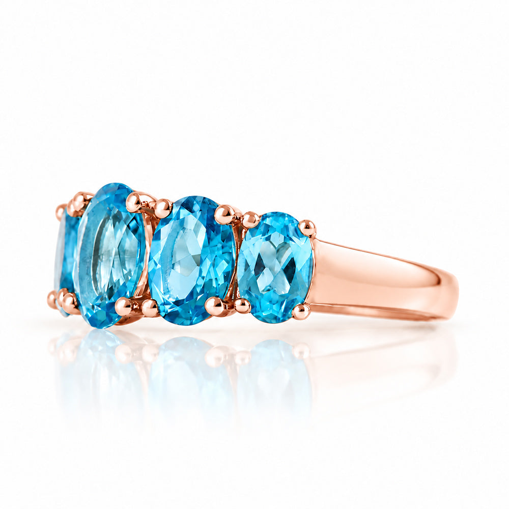 The Swiss Blue Topaz Queen Ring - Victoria's Jewellery