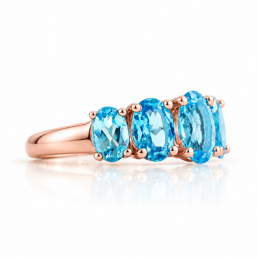 The Swiss Blue Topaz Queen Ring - Victoria's Jewellery