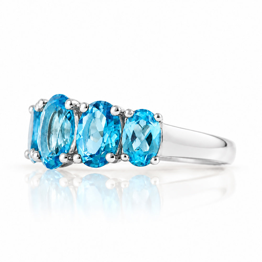 The Swiss Blue Topaz Queen Ring - Victoria's Jewellery