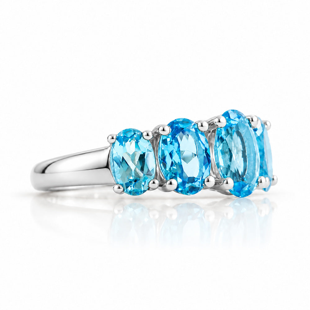 The Swiss Blue Topaz Queen Ring - Victoria's Jewellery
