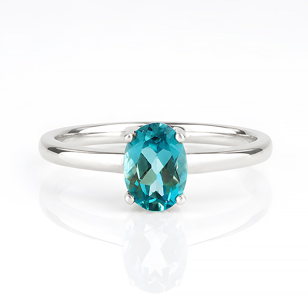 Pippa, Oval cut Swiss Blue Topaz Ring - Victoria's Jewellery