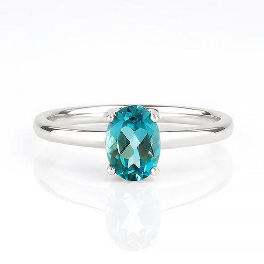 Pippa, Oval cut Swiss Blue Topaz Ring