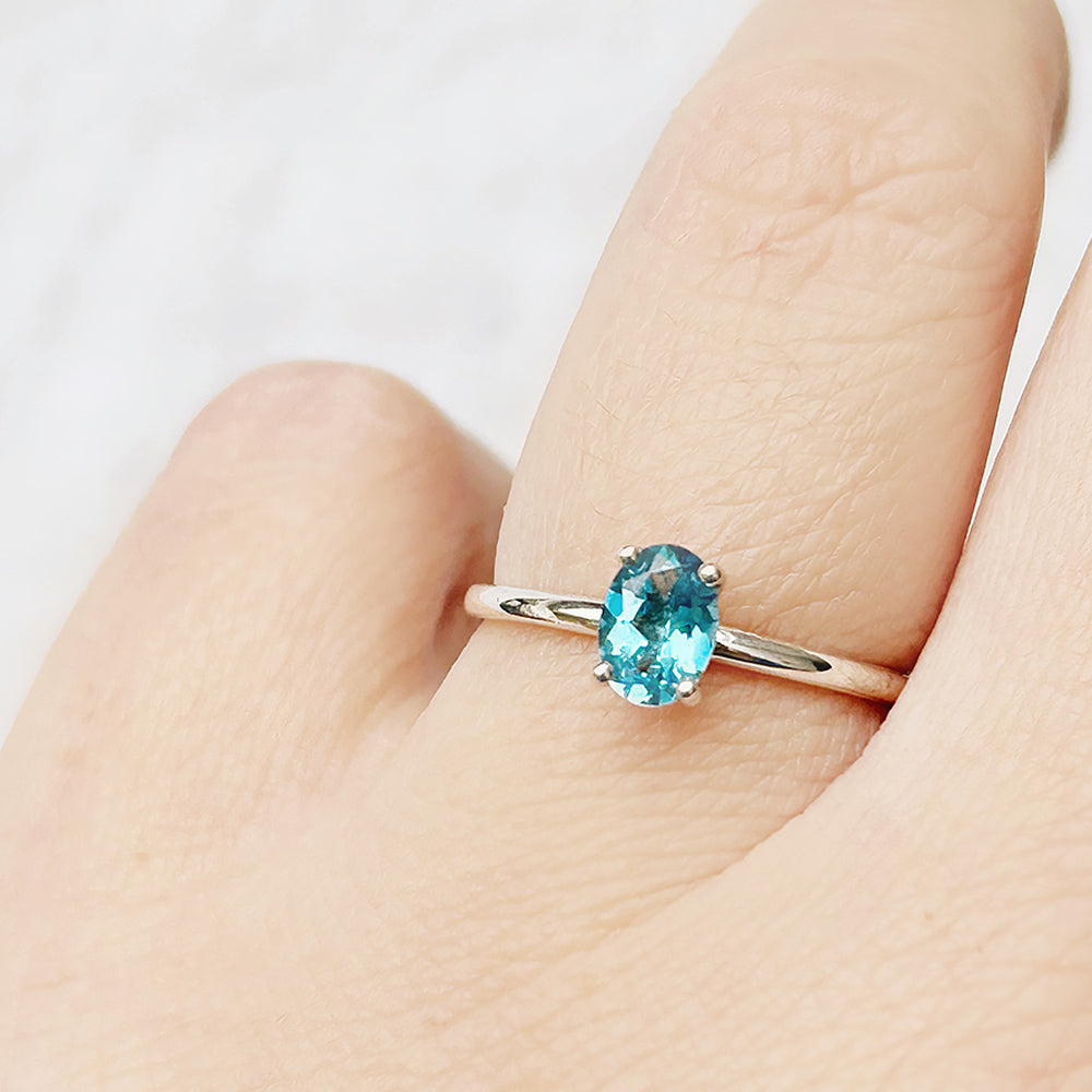 Pippa, Oval cut Swiss Blue Topaz Ring - Victoria's Jewellery