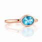 Quinn, Swiss Blue Topaz Bezel set Ring - Victoria's Jewellery