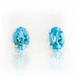 Luna, Oval cut Swiss Blue Topaz Stud Earring - 7x5mm - Victoria's Jewellery