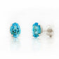 Luna, Oval cut Swiss Blue Topaz Stud Earring - 7x5mm - Victoria's Jewellery