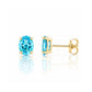 Luna, Oval cut Swiss Blue Topaz Stud Earring - 7x5mm - Victoria's Jewellery