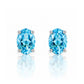Luna, Oval cut Swiss Blue Topaz Stud Earring - 7x5mm - Victoria's Jewellery