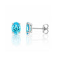 Luna, Oval cut Swiss Blue Topaz Stud Earring - 7x5mm - Victoria's Jewellery
