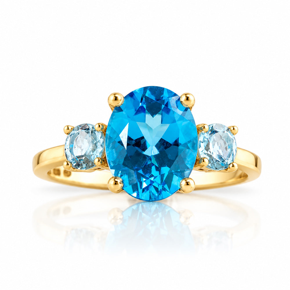 Hallie, Swiss Blue and Sky Blue Topaz Ring - Victoria's Jewellery