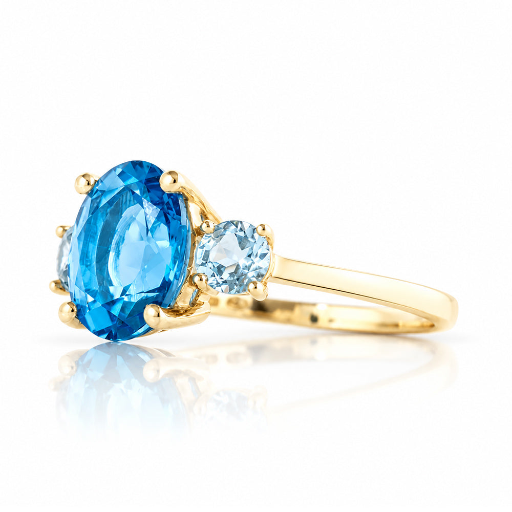 Hallie, Swiss Blue and Sky Blue Topaz Ring - Victoria's Jewellery