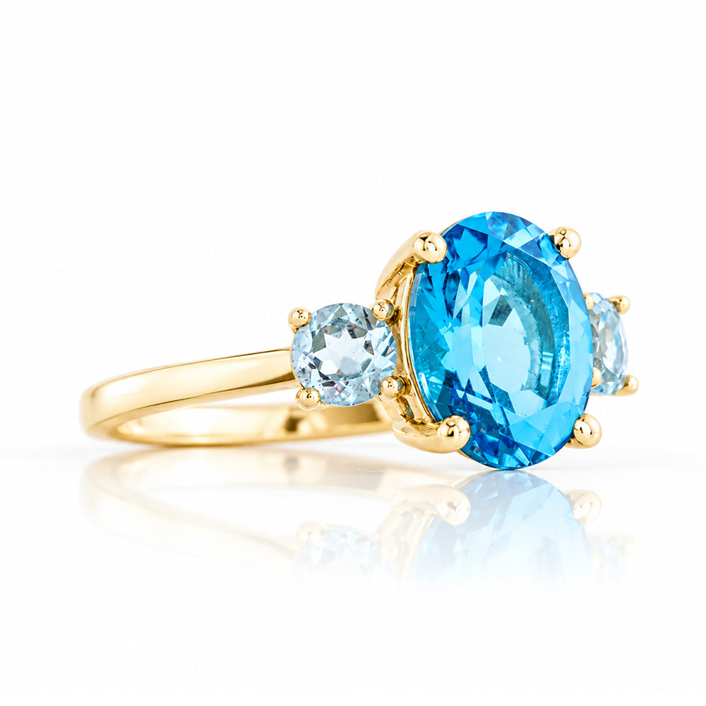 Hallie, Swiss Blue and Sky Blue Topaz Ring - Victoria's Jewellery