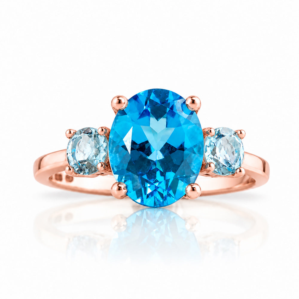 Hallie, Swiss Blue and Sky Blue Topaz Ring - Victoria's Jewellery