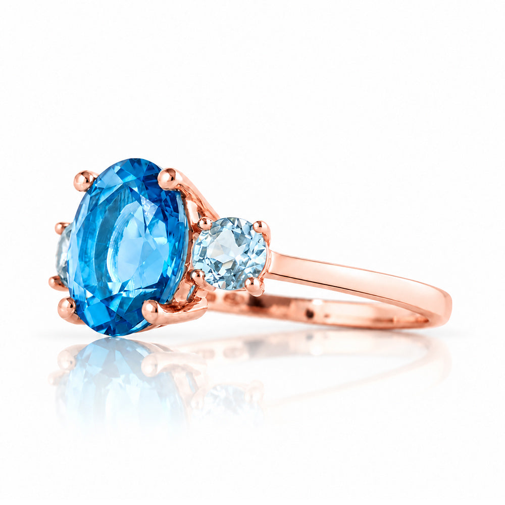 Hallie, Swiss Blue and Sky Blue Topaz Ring - Victoria's Jewellery