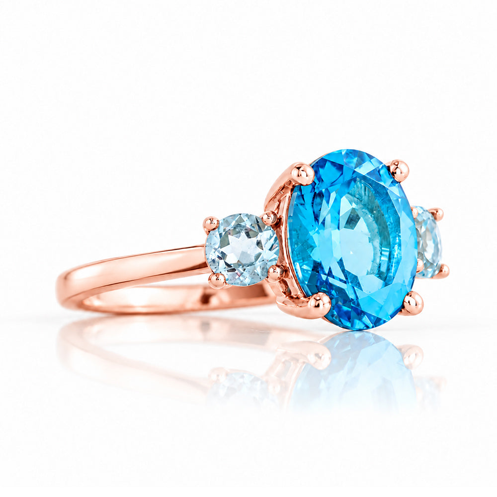 Hallie, Swiss Blue and Sky Blue Topaz Ring - Victoria's Jewellery