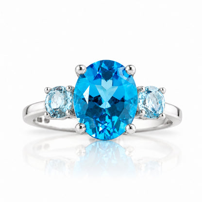 Hallie, Swiss Blue and Sky Blue Topaz Ring - Victoria's Jewellery