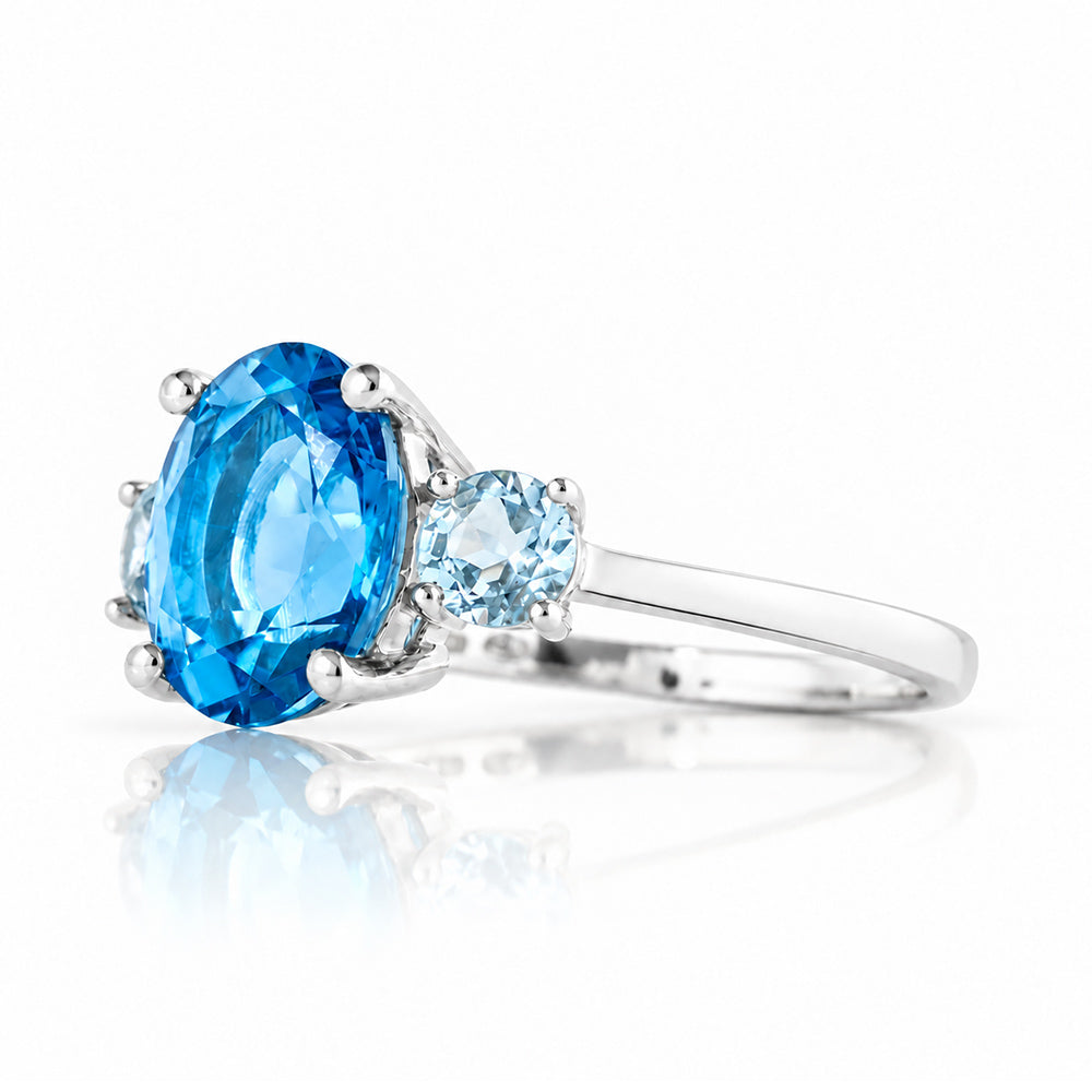 Hallie, Swiss Blue and Sky Blue Topaz Ring - Victoria's Jewellery