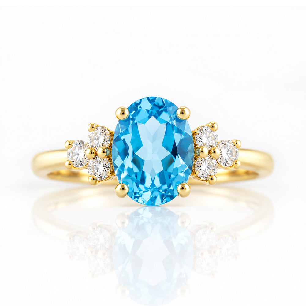 Este, Swiss Topaz and Lab Diamond Ring - Victoria's Jewellery